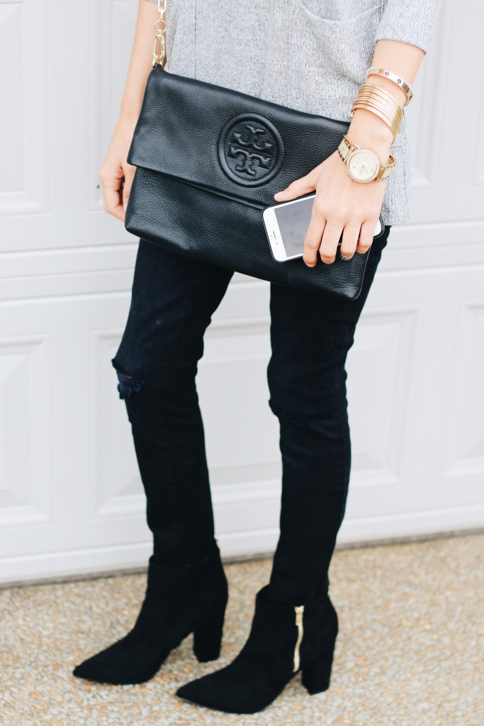 grey and black fall outfit 