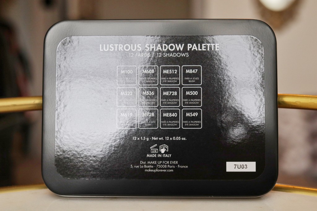 MAKE UP FOR EVER LUSTROUS SHADOW PALETTE SWATCHES AND REVIEW